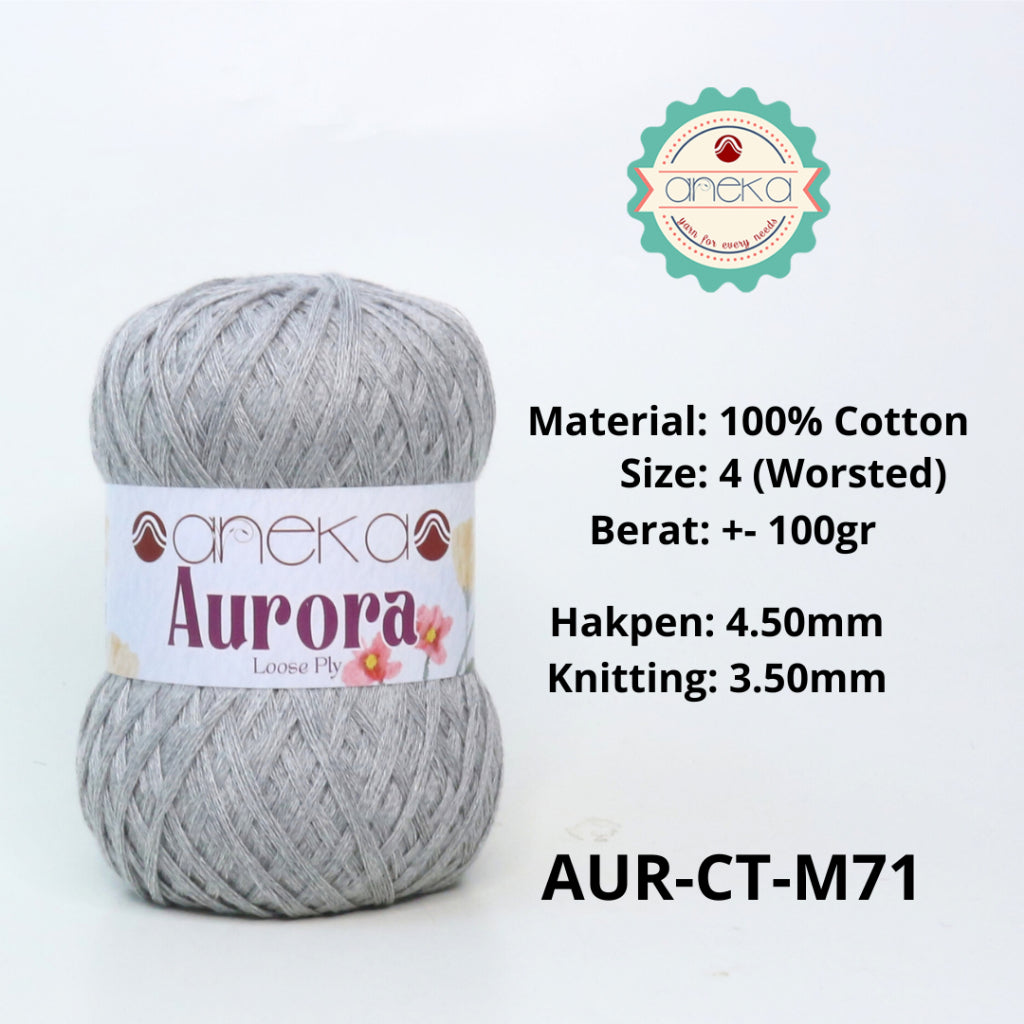 KATALOG - Benang Rajut Knitting Aurora Katun / Single Color Loose Ply Crochet Yarn
