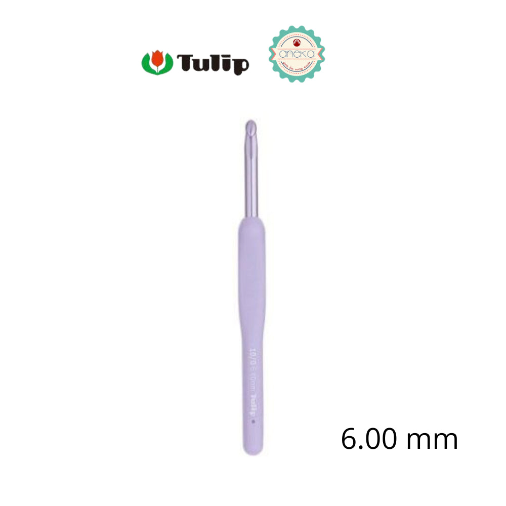 TULIP - [PCS] Alat Rajut Hakpen Etimo Murasaki /  Lavender Crochet Hook with Cushion Grip