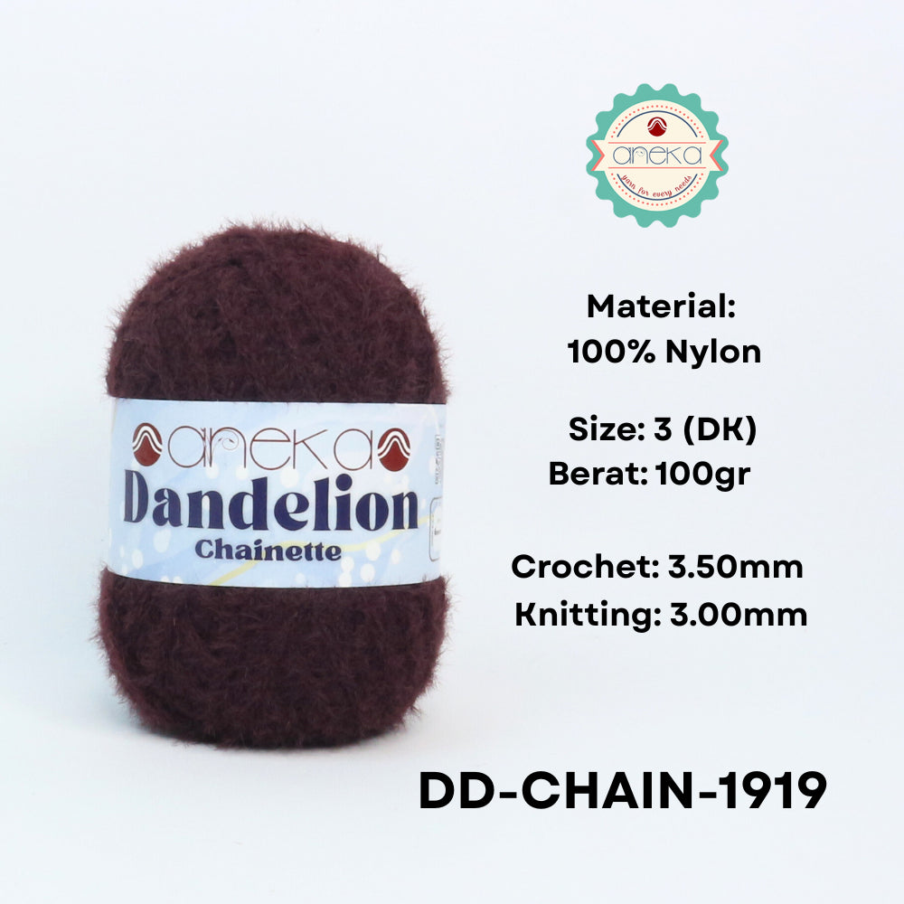 KATALOG - Benang Rajut Knitting Dandelion Chainette / Crochet Yarn Nylon / Nilon
