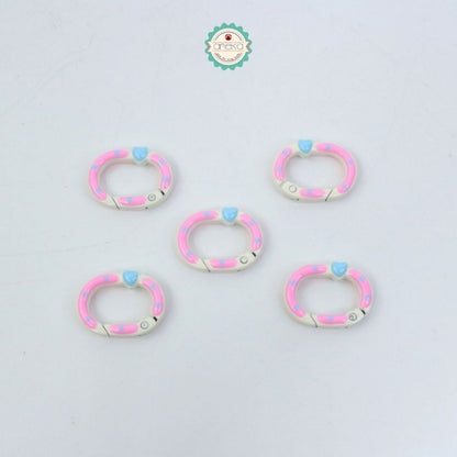 ANEKA - [5PCS] Kait Carabiner Oval Motif Polkadot Warna / Oval Ring Clasp Spring Gate Keychain Premium