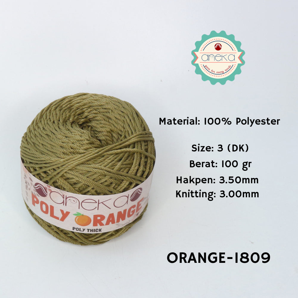 KATALOG - Benang Rajut Poly Orange / PolyThick / Polyester Crochet Knitting Yarn