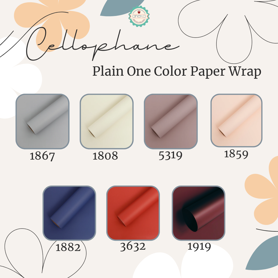 AnekaBenang - [PACK] One Color Flower Wrapping Paper Cellophane Paperwrap Flower Bouquet Flower Wrapping / Flower Wrapping