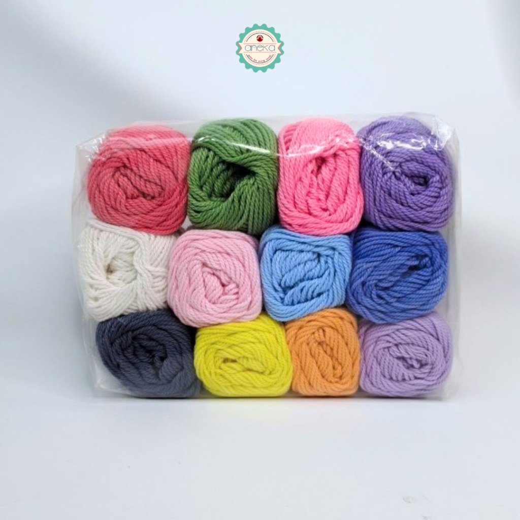 ANEKA - [12 PCS] Benang Rajut Macrame Pack Mix Colors / Makrame Yarn DIY