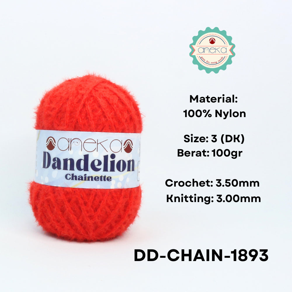 KATALOG - Benang Rajut Knitting Dandelion Chainette / Crochet Yarn Nylon / Nilon