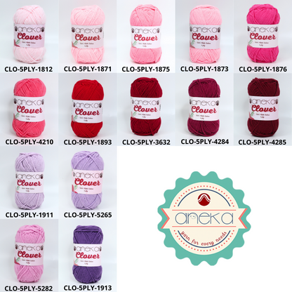 KATALOG - Benang Rajut Clover Katun Susu 5 PLY / 100% Milk Fiber Crochet Knitting Yarn Part 2