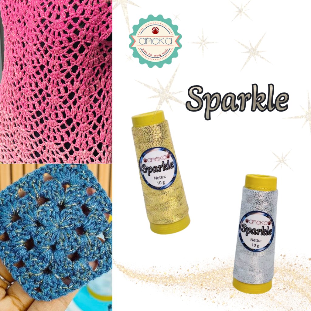 ANEKA - Benang Rajut Sparkle / Metalic Glossy Yarn for Crochet Knitting