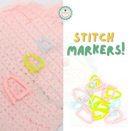 ANEKA - [15PCS] 3 Sizes Stitch Markers Plastic Knitting Crochet / Penanda Rajut