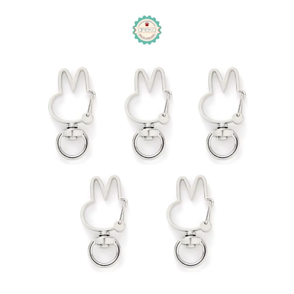 ANEKA - [5PCS] Kait Tas Kelinci / Gantungan Kunci / Rabbit Bunny Hook Bag Clasp Keychain Premium