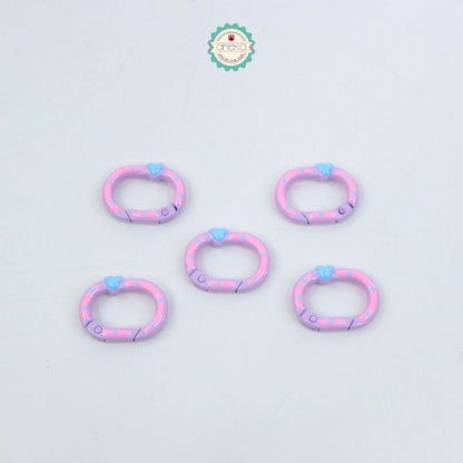 ANEKA - [5PCS] Kait Carabiner Oval Motif Polkadot Warna / Oval Ring Clasp Spring Gate Keychain Premium