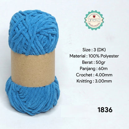 KATALOG - [GRADE B] Benang Rajut Mini Chenille / Crochet Knitting Yarn