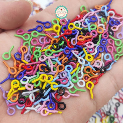 KATALOG - [100 PCS] Paku Ulir Warna / / Pin Mata / Sekrup Kecil Berulir / Screw Eye Hook