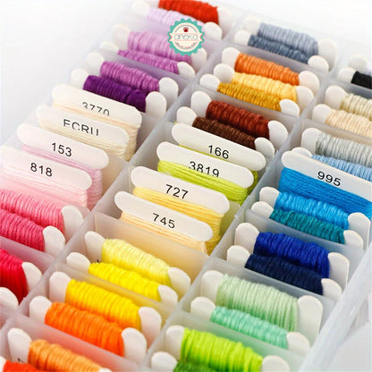 ANEKA - [Paket] Benang Sulam / Menyulam 50 warna lengkap + Alat + box