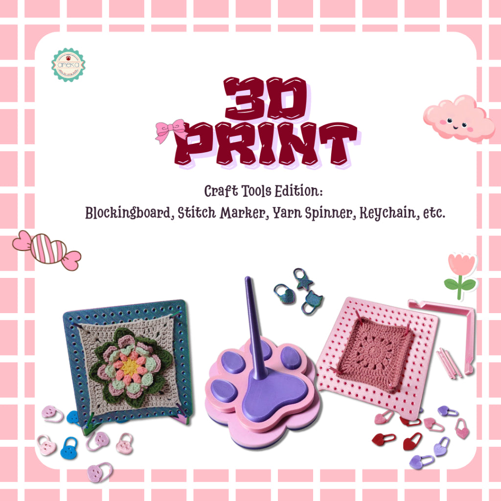 KATALOG - [PRE-ORDER] 3D Print Peralatan Rajut / Kerajinan / Yarn Spinner / Blocking Board / Crafting Tools DIY