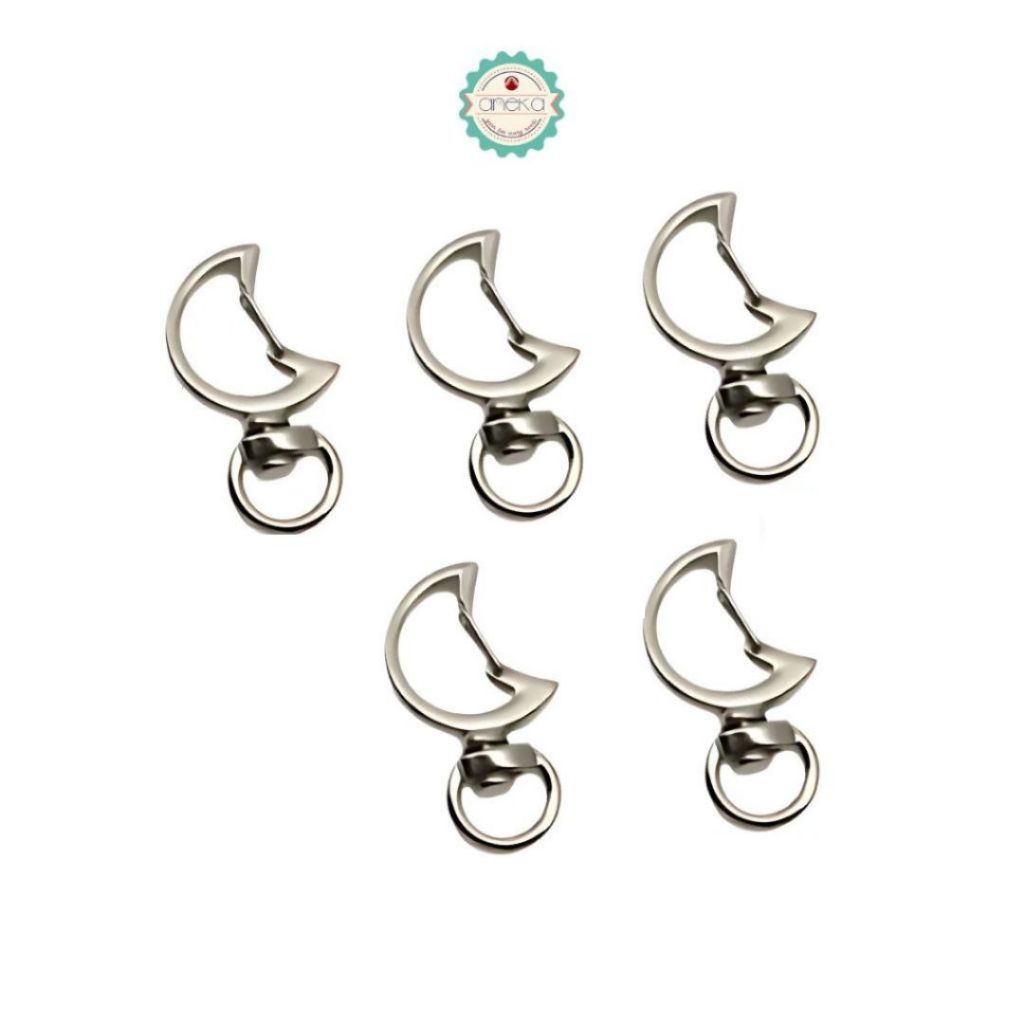 ANEKA - [5PCS] Kait Tas Bulan Sabit / Gantungan Kunci / Half Moon Bag Hook Trigger Clips Keychain Lobster Premium