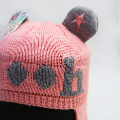 Knitted Beanie Hat / Children's Knitted Beanie with Bear Ears Accent [2019]