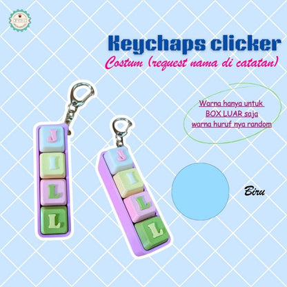 KATALOG - 3D Print Fidget Clicker Keyboard Keychain Name / Gantungan Kunci Klik Penghilang Stress