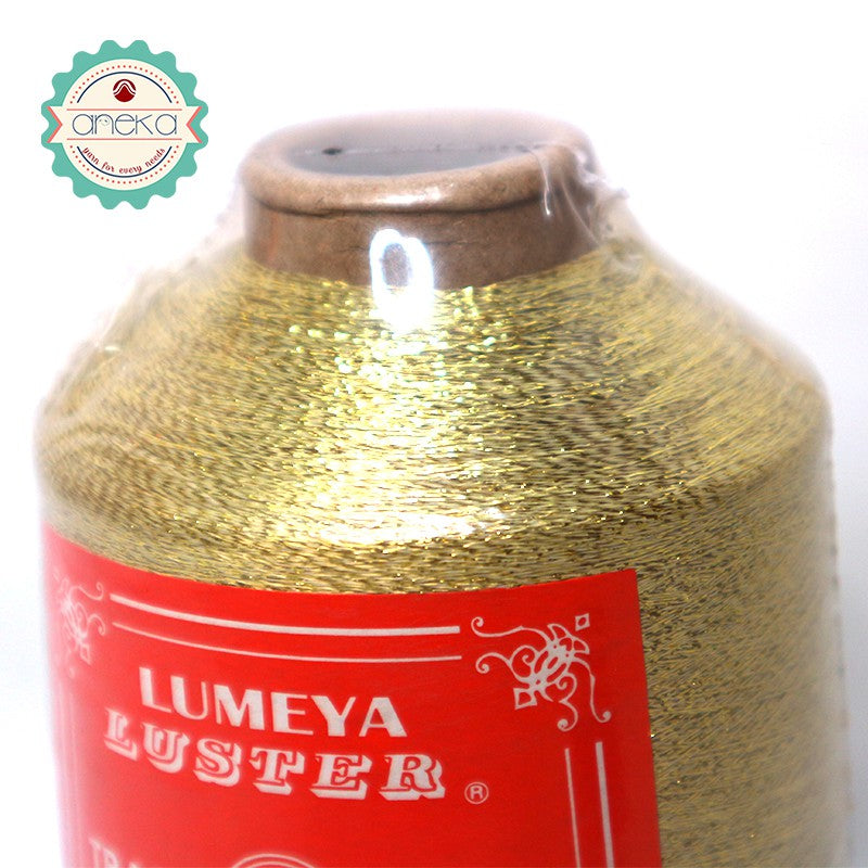 Benang Rajut Metalik Lumeya Emas Perak / Metallic Knitting Yarn Gold Silver