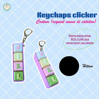 KATALOG - 3D Print Fidget Clicker Keyboard Keychain Name / Gantungan Kunci Klik Penghilang Stress