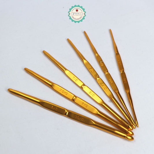 [PACKAGE] - Hakpen (Tools / Knitting Needles) Tulip Gold 6 Sizes