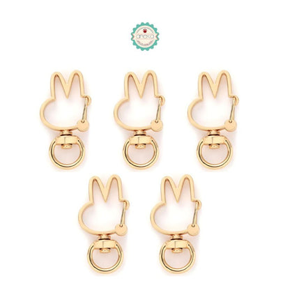 ANEKA - [5PCS] Kait Tas Kelinci / Gantungan Kunci / Rabbit Bunny Hook Bag Clasp Keychain Premium