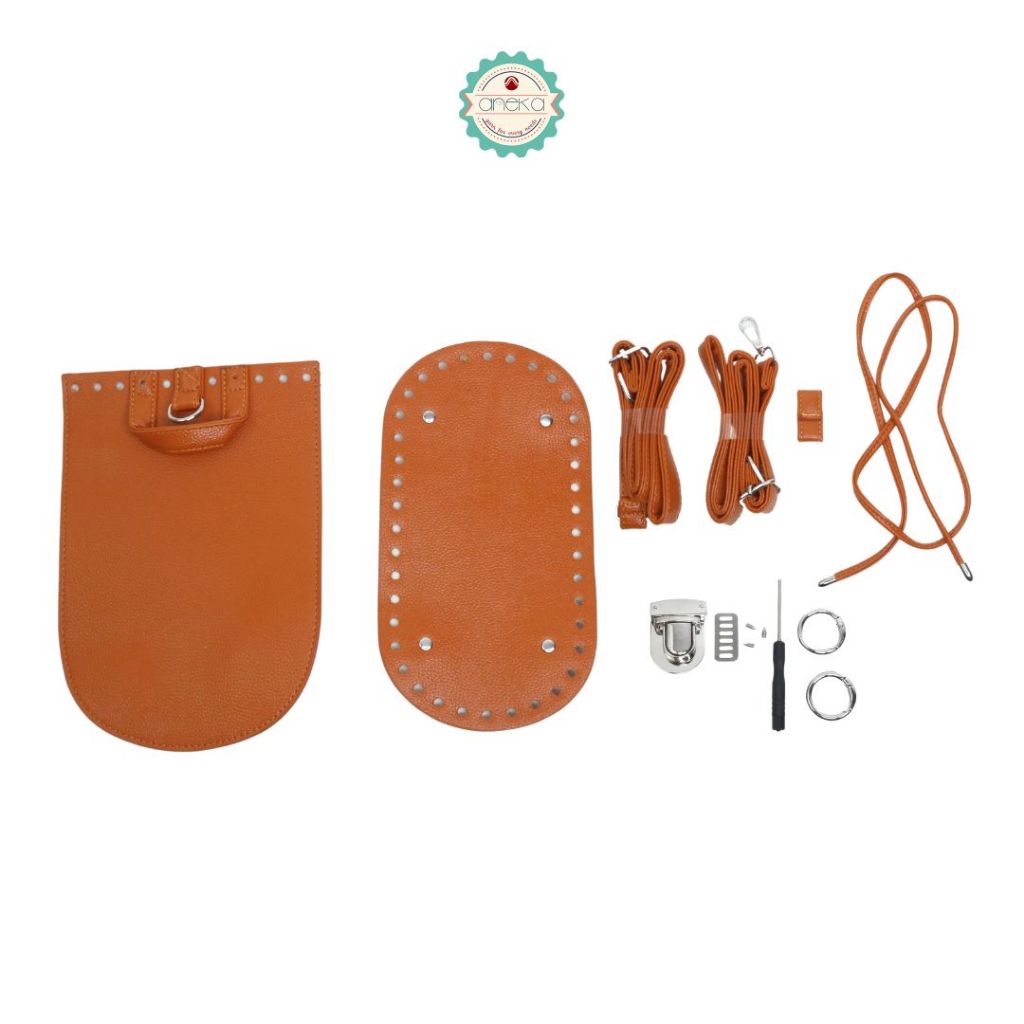 KATALOG - Kulit Tas Sintetis Kerajinan Aksesoris / PU Leather Handmade Handbag DIY Woven Bag Set with Hardware Accessories /Shoulder Strap for Women Backpack