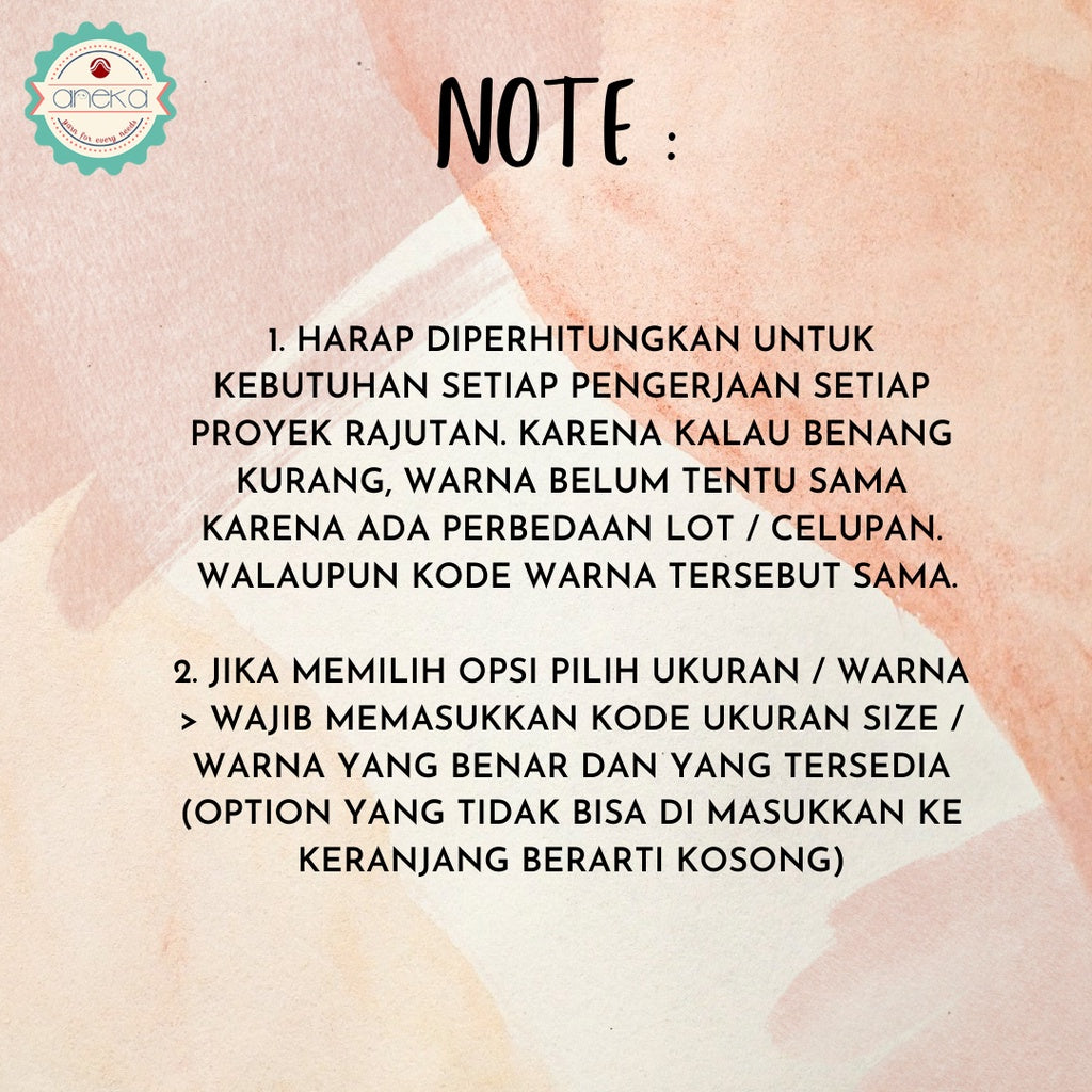 KATALOG - Benang Rajut Katun Polos Part 2