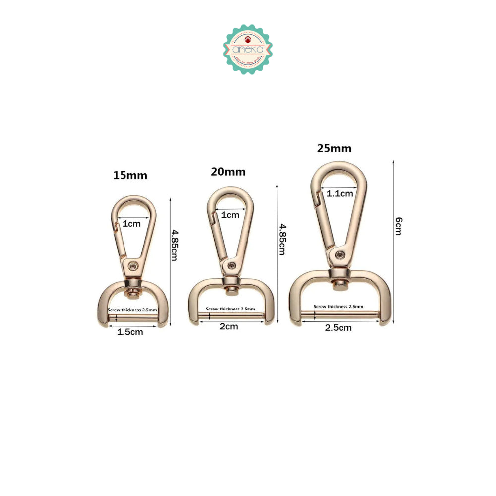 ANEKA - [2PCS] Kait Tas Lobster Buckle / Clasp Carabiner Snap Hook DIY Keychain / Bag Hardware Part Accessories