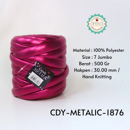 KATALOG - Benang Rajut Candy Metalik / Chunky Metalic Yarn Crochet Knitting Yarn
