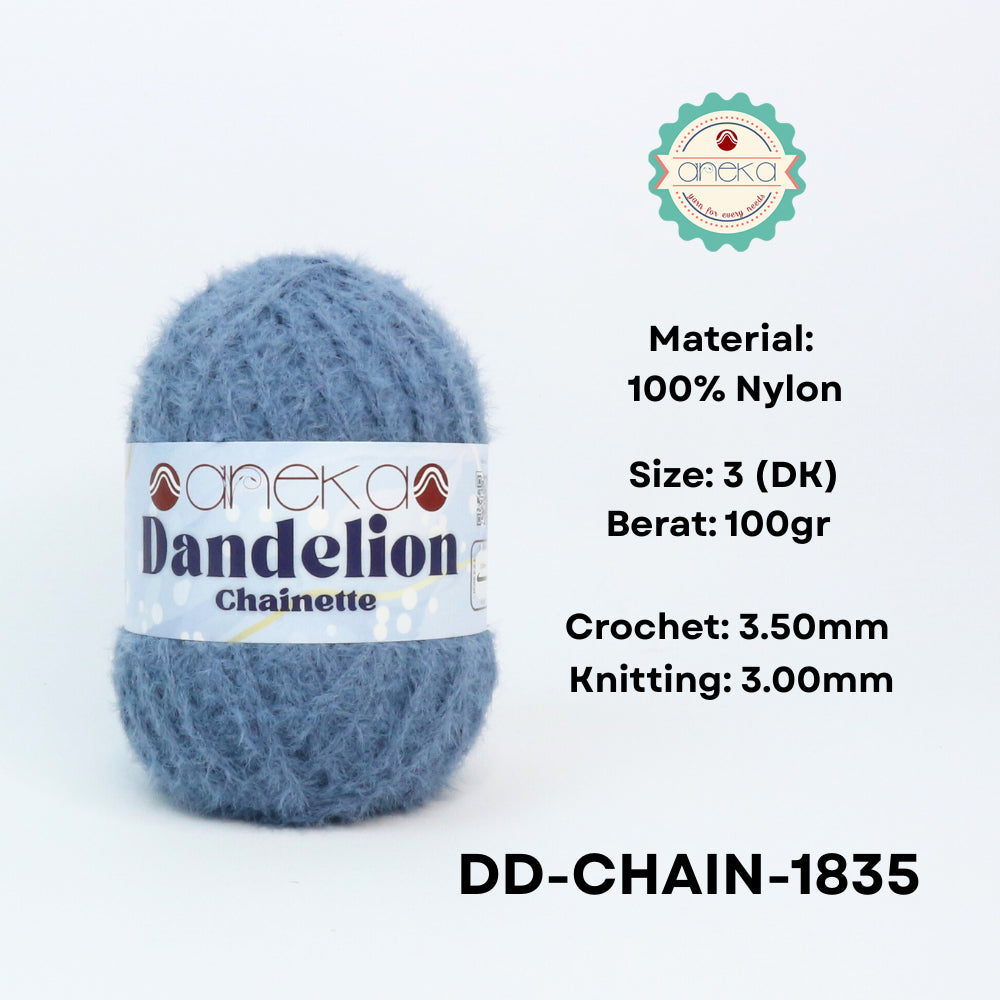 KATALOG - Benang Rajut Knitting Dandelion Chainette / Crochet Yarn Nylon / Nilon