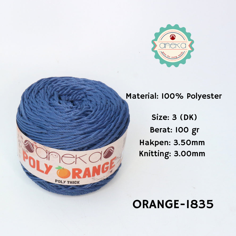 KATALOG - Benang Rajut Poly Orange / PolyThick / Polyester Crochet Knitting Yarn