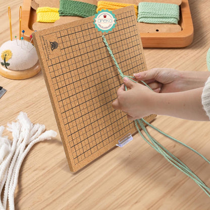ANEKA - Papan Kerajinan Makrame Tali Menali / Macrame Board DIY Pins Kit / Knotting String / Double Sided Grid Board for Braiding