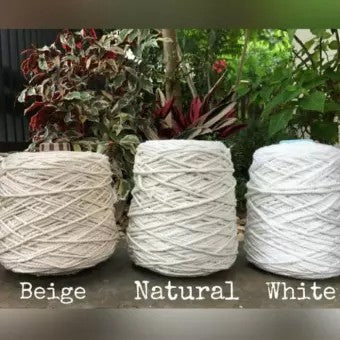 Benang / Tali macrame makrame Grade A super katun cotton rope 3, 4, 5 mm - 500GR / 1 KG