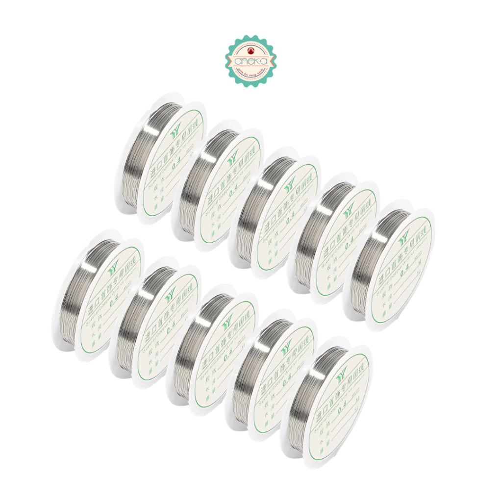 KATALOG - [1 SLOP] Kawat Stainless / Steel Wire For Bracelet / Tiger Tail Beading / 10 PCS