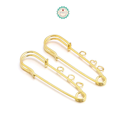 KATALOG - [5PCS] Peniti Kait Warna / Metal Large Safety Pin Brooch Blank Base / Holes Fasteners for DIY Craft Jewelry Making Supplies
