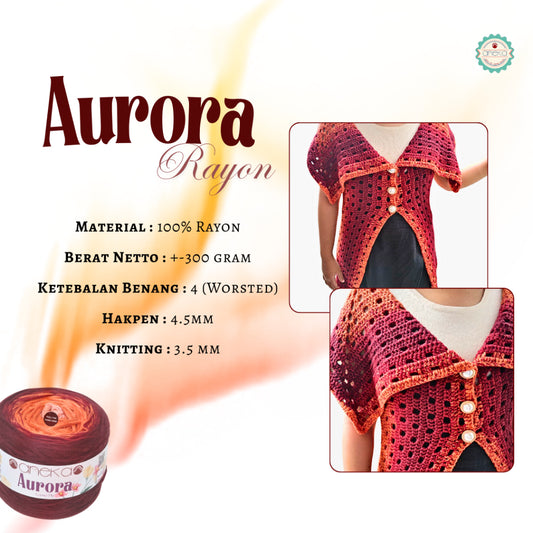 KATALOG - Benang Rajut Knitting Aurora Rayon Gradasi / Yarn Rainbow Mix Colors