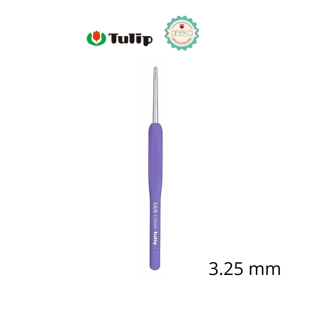 TULIP - [PCS] Alat Rajut Hakpen Etimo Murasaki /  Lavender Crochet Hook with Cushion Grip