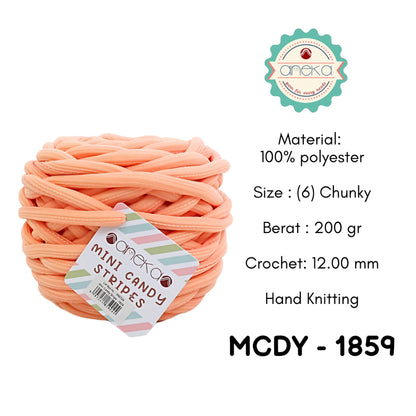 KATALOG - Benang Rajut Mini Candy Stripes / Chunky Crochet Knitting Yarn