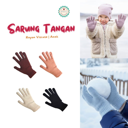 KATALOG - Sarung Tangan Anak Premium Rayon Viscose / Knit Gloves Best Quality