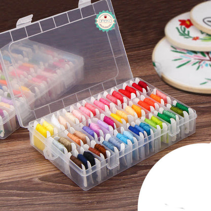 ANEKA - [Paket] Benang Sulam / Menyulam 50 warna lengkap + Alat + box