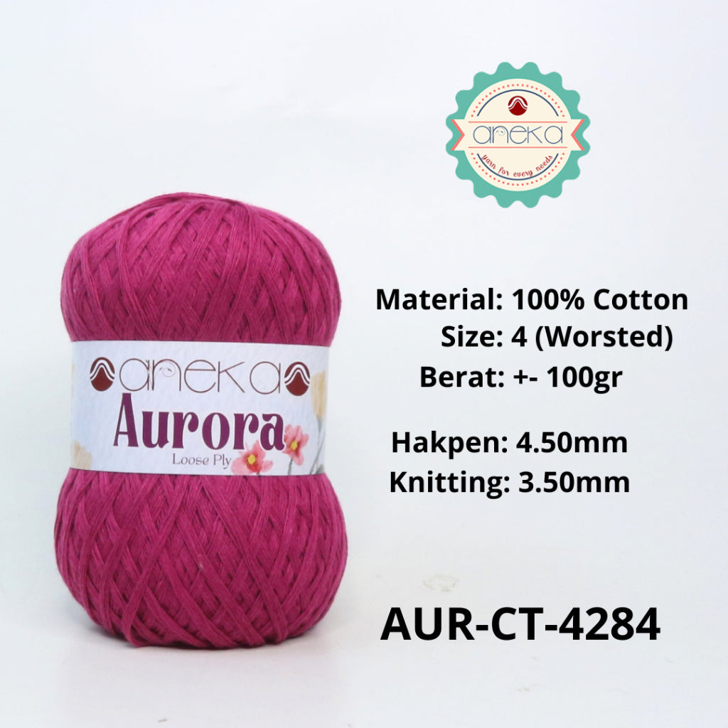 KATALOG - Benang Rajut Knitting Aurora Katun / Single Color Loose Ply Crochet Yarn