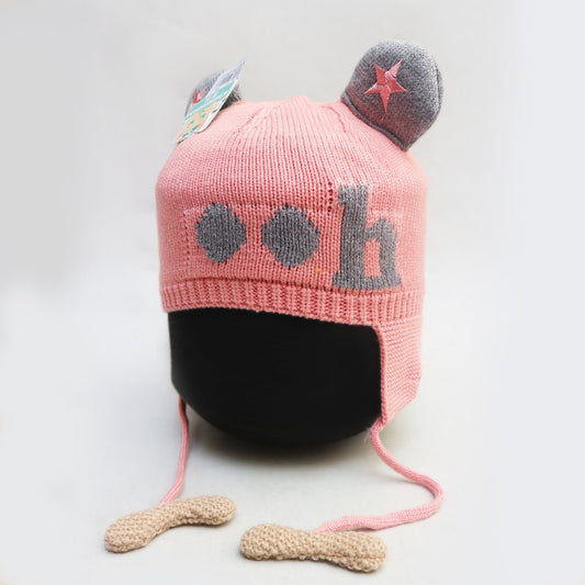 Knitted Beanie Hat / Children's Knitted Beanie with Bear Ears Accent [2019]