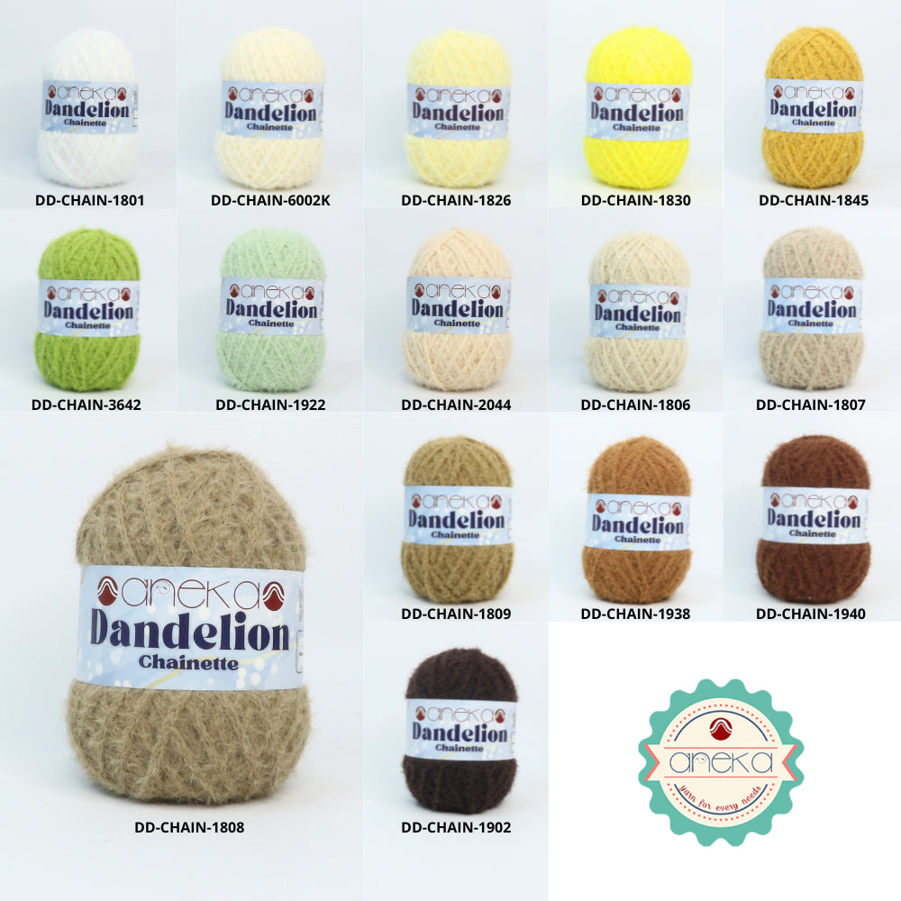 KATALOG - Benang Rajut Knitting Dandelion Chainette / Crochet Yarn Nylon / Nilon