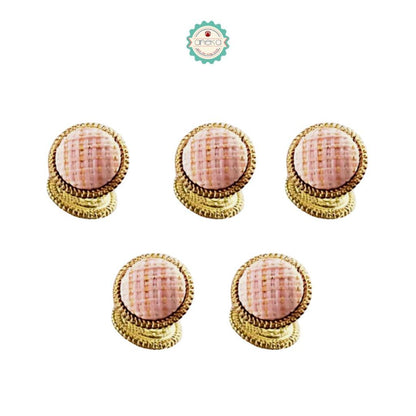 ANEKA - [5PCS] Kancing Baju Motif Tweed Mewah / Fabric Button Blazer Coat Premium