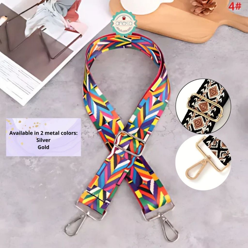 ANEKA - Tali Strap Tas Motif / Nylon Bag Strap Woman Colored for Crossbody Accessories Adjustable