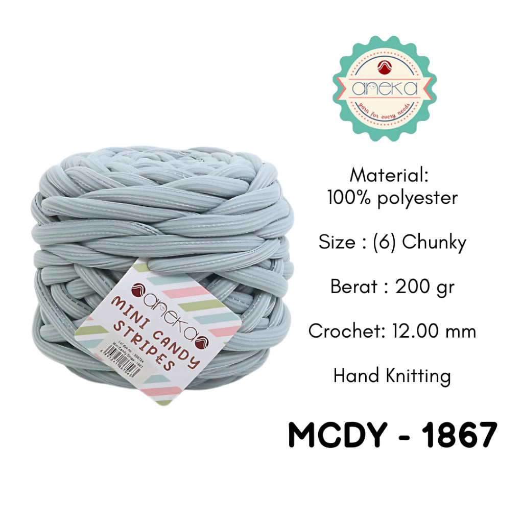 KATALOG - Benang Rajut Mini Candy Stripes / Chunky Crochet Knitting Yarn