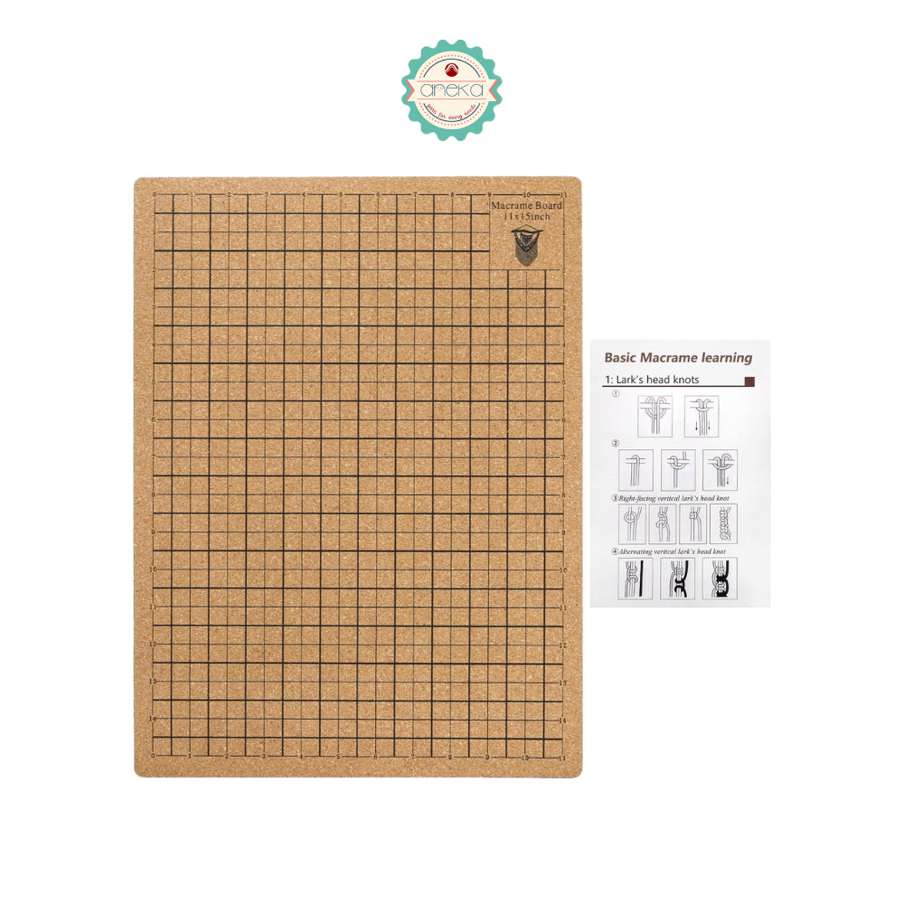 ANEKA - Papan Kerajinan Makrame Tali Menali / Macrame Board DIY Pins Kit / Knotting String / Double Sided Grid Board for Braiding