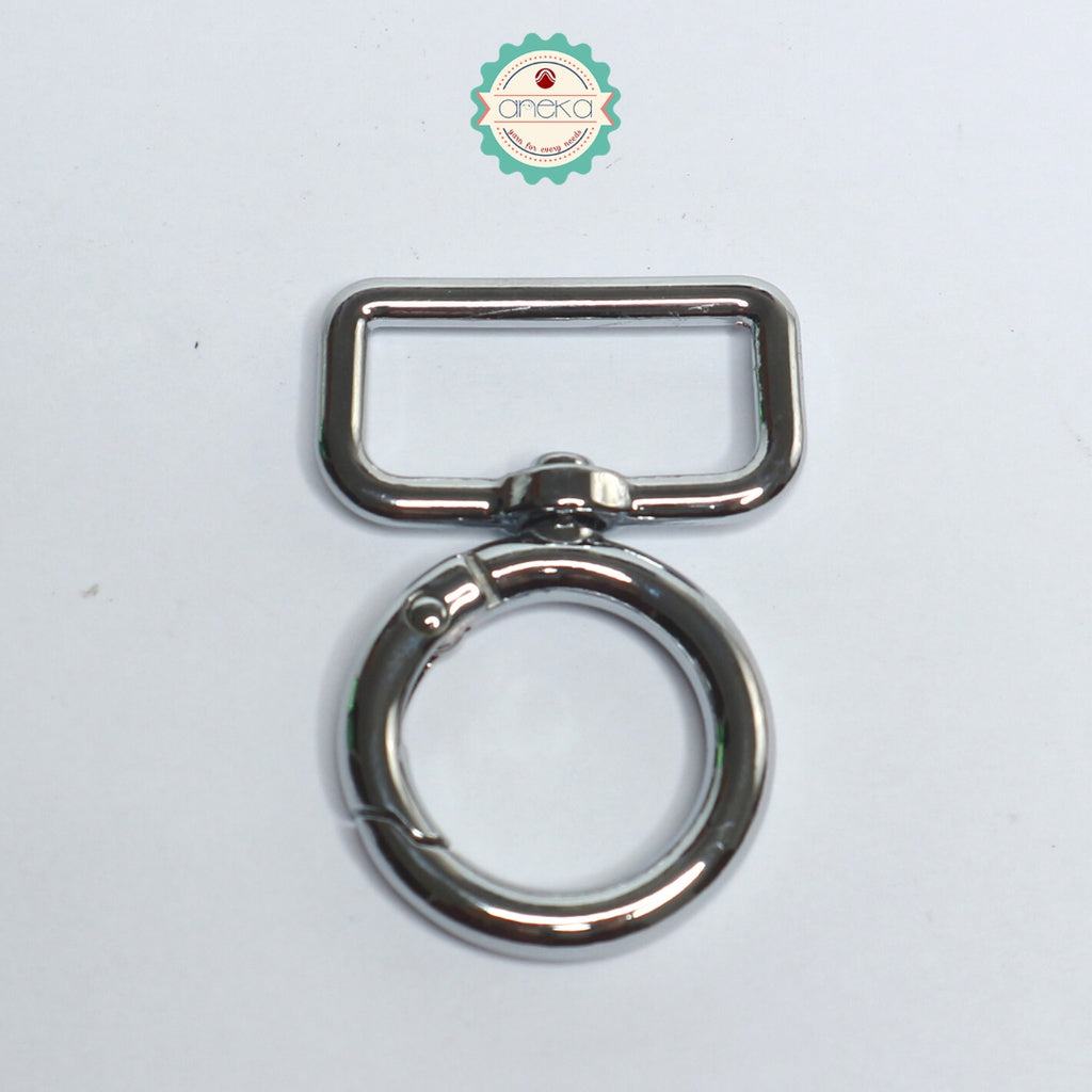 ANEKA - [2PCS] Kait Tas Buka Tutup Hitam / Silver / Emas