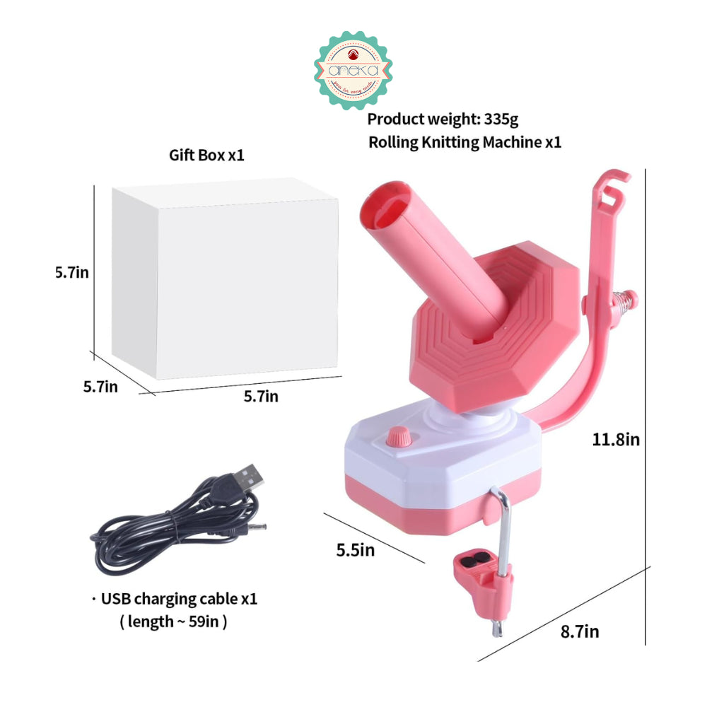 ANEKA - Wool Winder Octagonal / Mesin Penggulung Benang / Electric Yarn Roll Knitting Machine / Wool Spinner Automatic