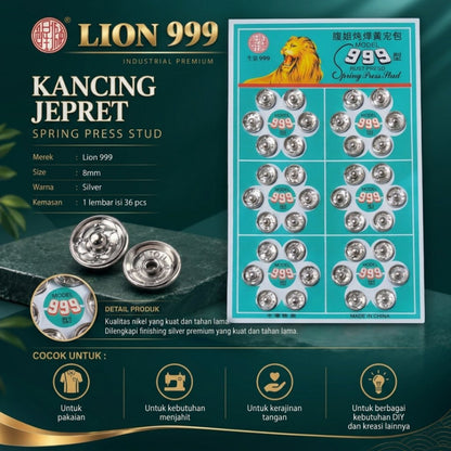 ANEKA - [1 Lembar / 36 PCS] Kancing Jepret / Cetet / Spring Press Stud Button