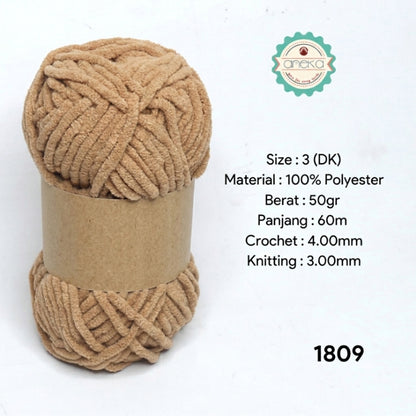 KATALOG - [GRADE B] Benang Rajut Mini Chenille / Crochet Knitting Yarn